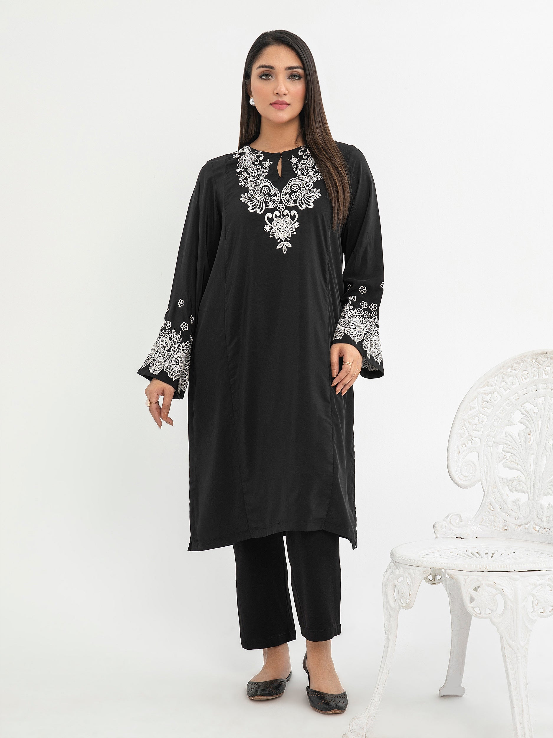 Raw Silk Shirt-Embroidered (Pret)
