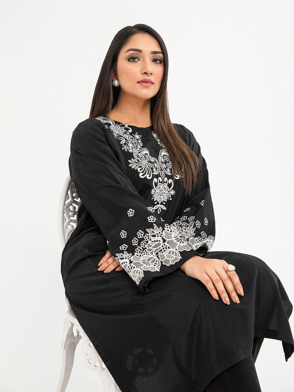 Raw Silk Shirt-Embroidered (Pret)