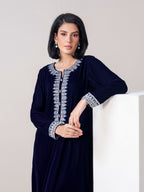 Velvet Kaftan- Embroidered (Pret)