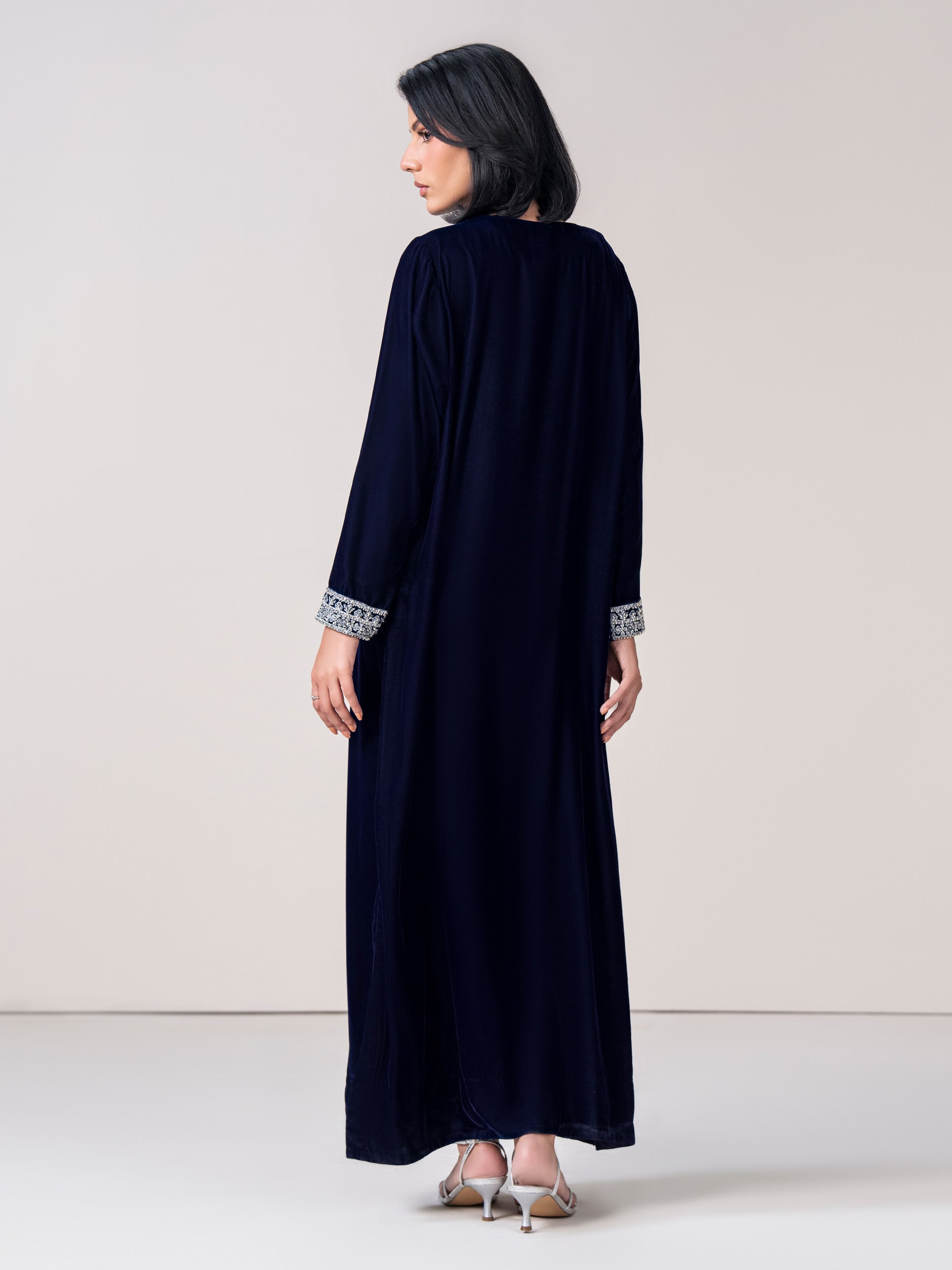 Velvet Kaftan- Embroidered (Pret)