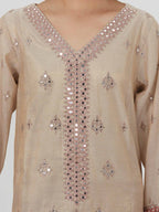 3 Piece Lawn Zari Suit- Embroidered (Pret)