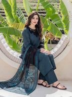 3 Piece Silk Suit- Embroidered (Pret)