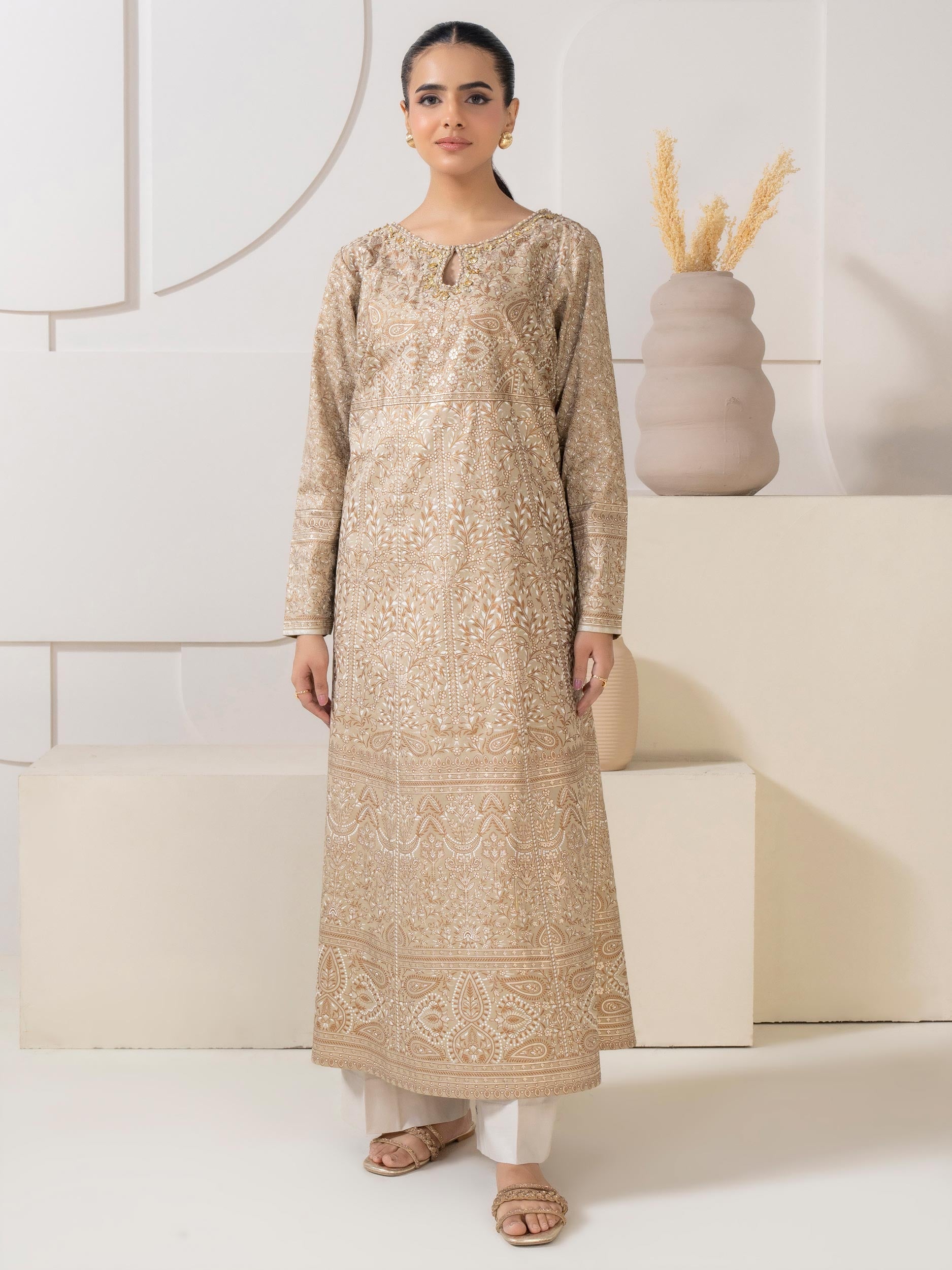 Satin Shirt-Embellished (Pret)