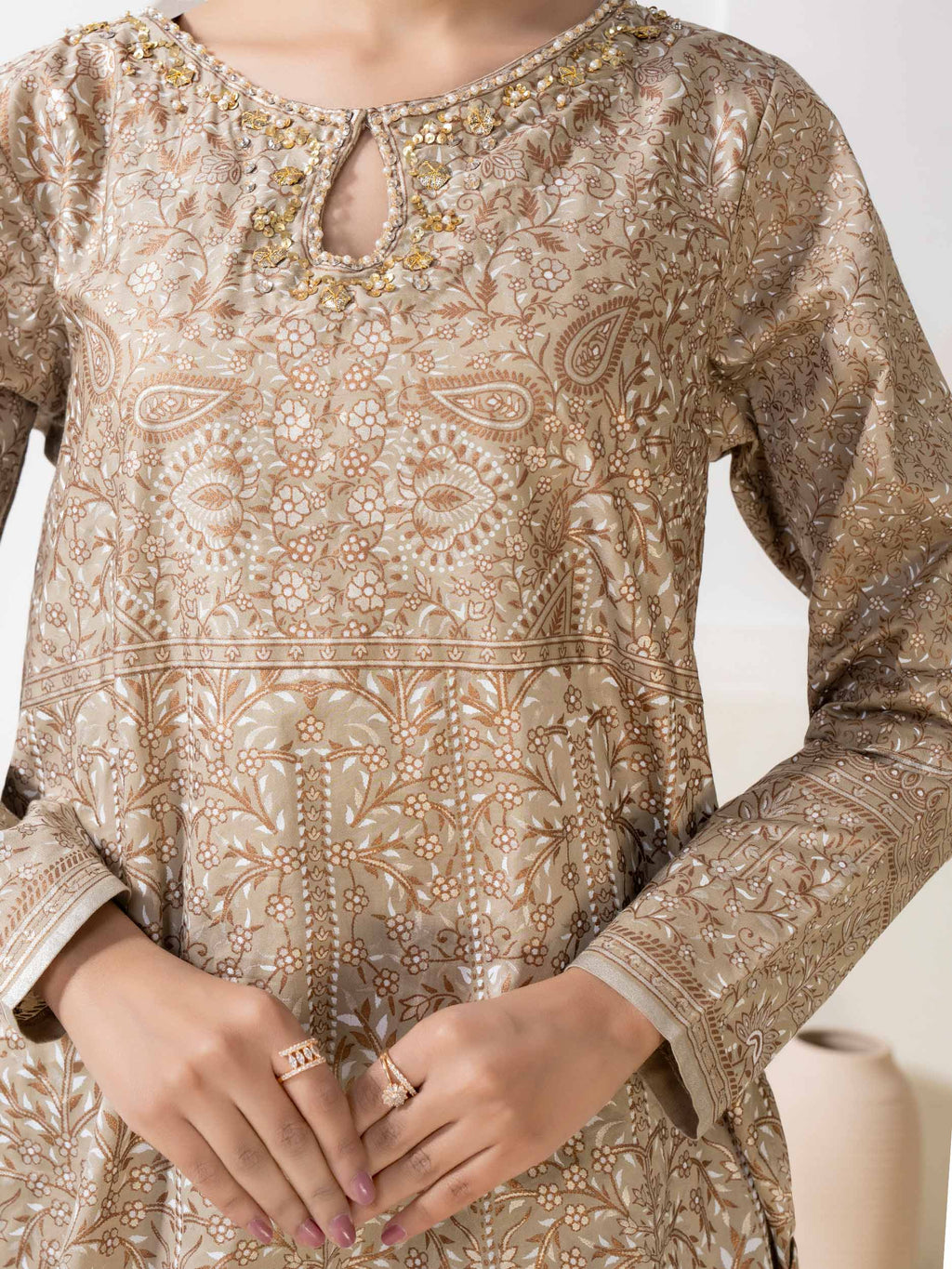 Satin Shirt-Embellished (Pret)