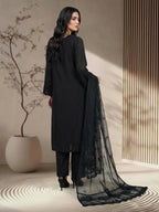 3 Piece Raw Silk Suit- Embroidered (Pret)