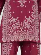 Lawn Slub Co-ord Set- Embroidered