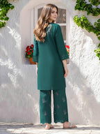 2 Piece Dobby Suit- Embroidered (Pret)