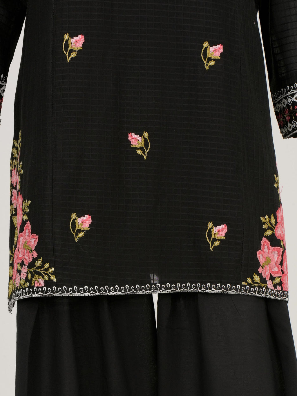 3 Piece Lawn Texture Suit- Embroidered (Pret)