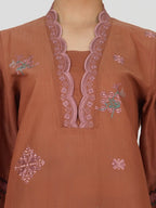 2 Piece Dobby Suit- Embroidered (Pret)