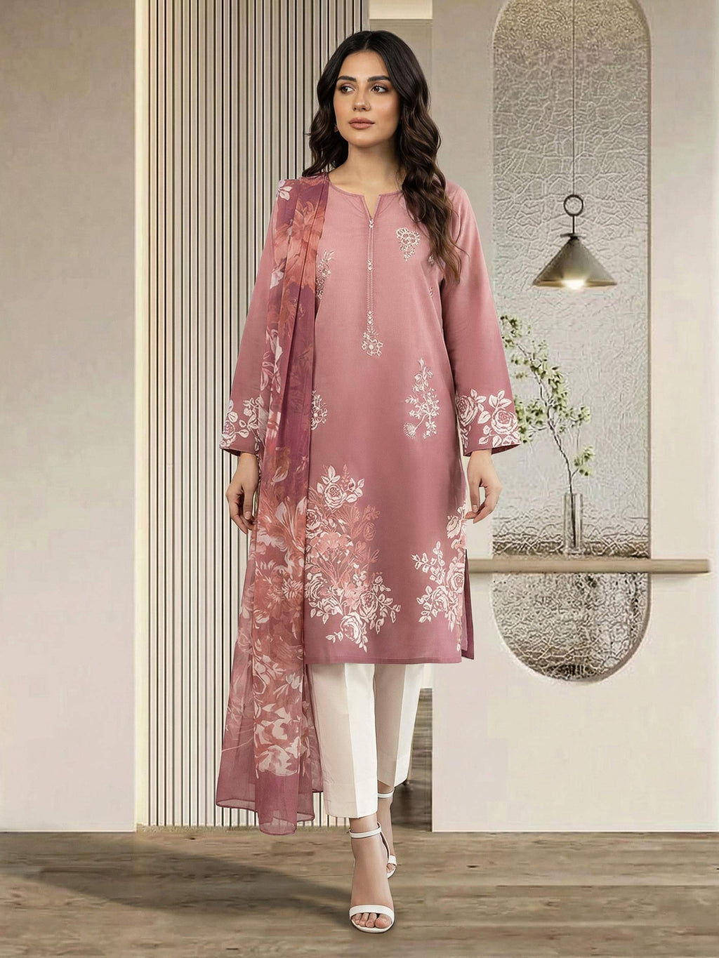 2 Piece Lawn Suit- Embroidered (Pret)
