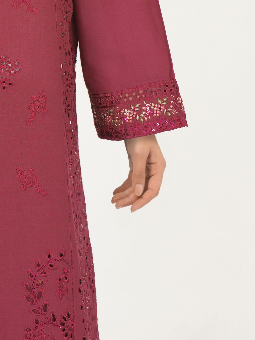 3 Piece Lawn Slub Suit- Embroidered (Pret)