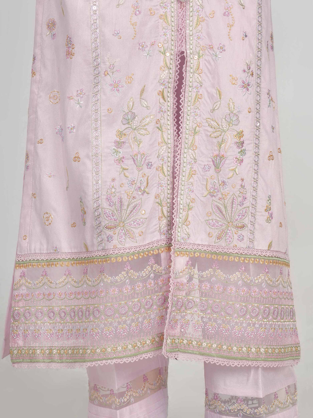 3 Piece Cotton Net Suit- Embroidered (Pret)