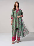 3 Piece Satin Suit- Embroidered (Pret)