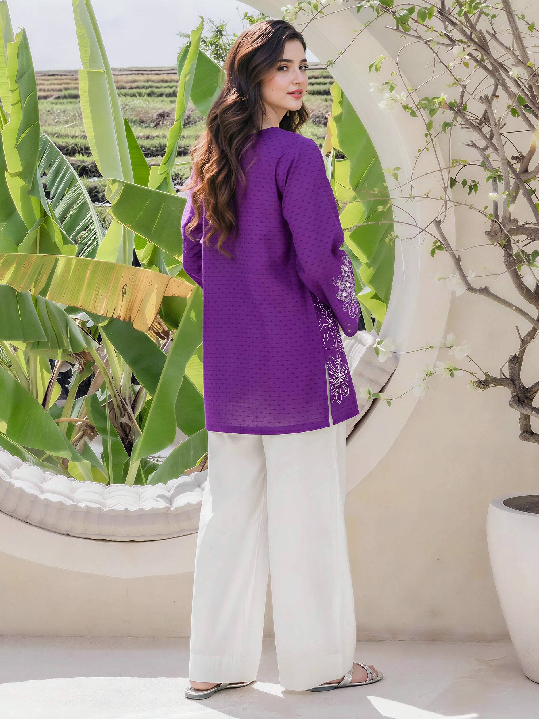 Lawn Texture Kurti- Embroidered (Pret)