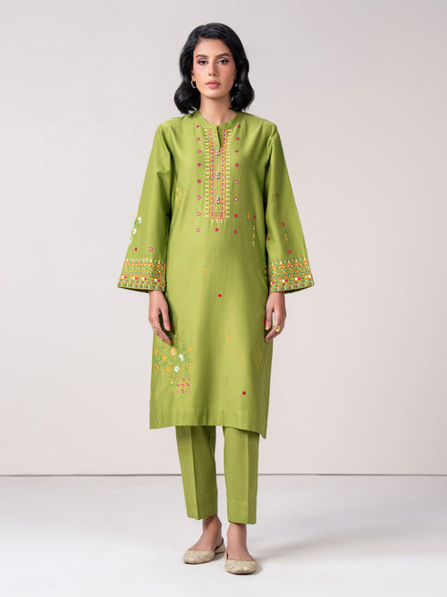 2 Piece Dobby Suit- Embroidered (Pret)