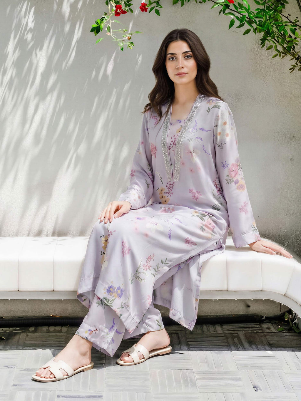 2 Piece Silk Suit- Embroidered (Pret)