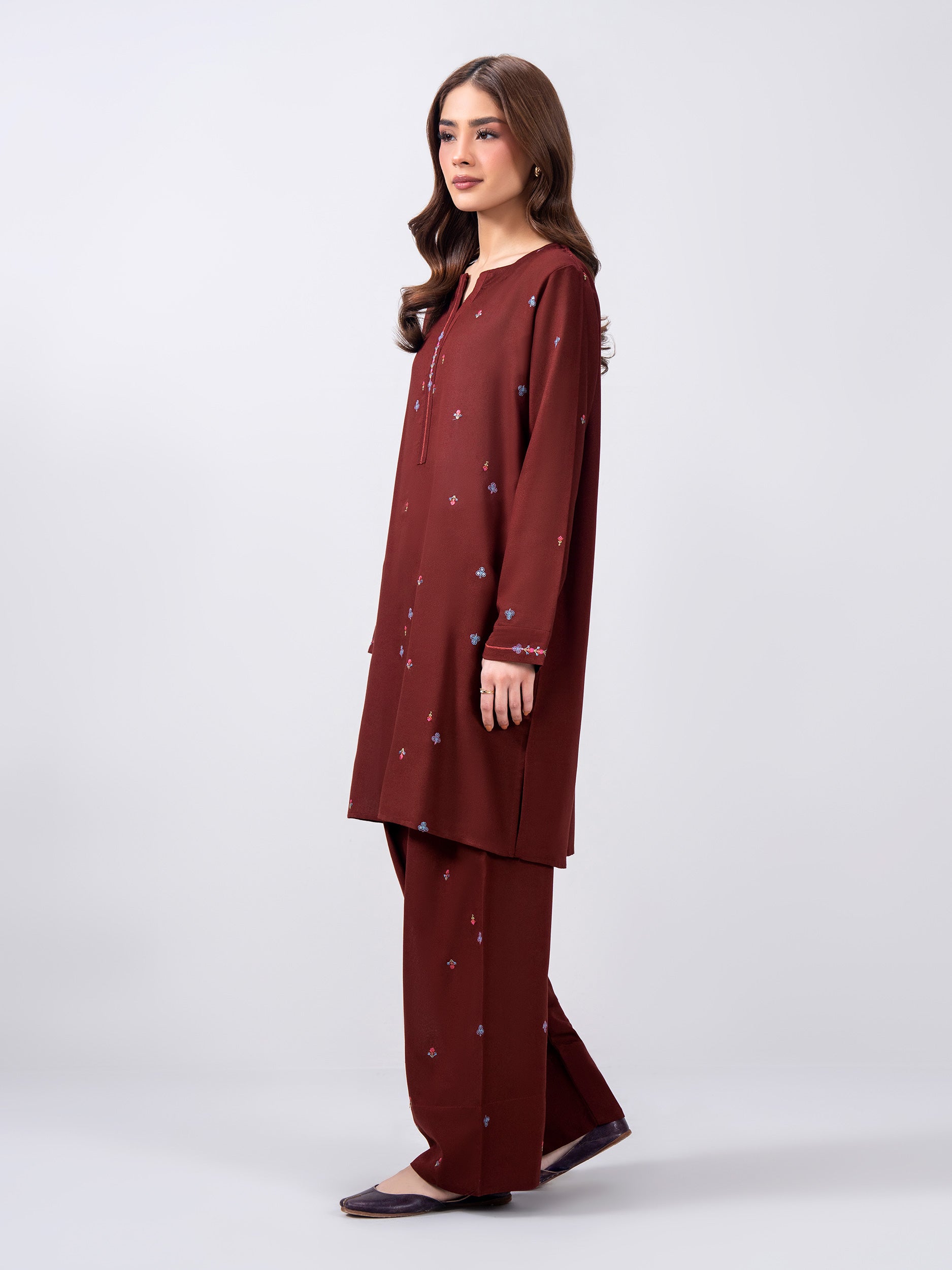 2 Piece Karandi Suit- Embroidered (Pret)