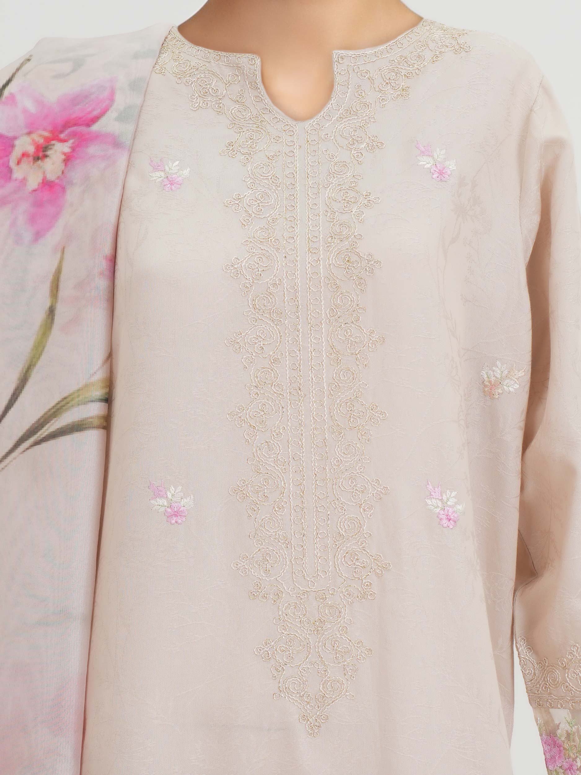 3 Piece Yarn Dyed Suit- Embroidered (Pret)