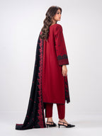 3 Piece Khaddar Suit- Embroidered (Pret)