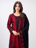 3 Piece Khaddar Suit- Embroidered (Pret)