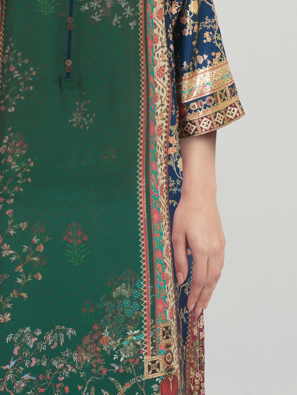 3 Piece Silk Suit- Embroidered (Pret)