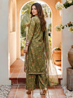 3 Piece Dobby Suit- Embroidered (Pret)