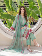 3 Piece Lawn Slub Suit- Embroidered (Pret)