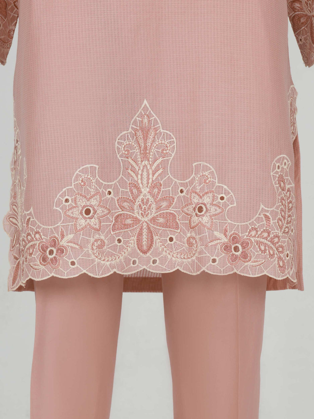 2 Piece Dobby Suit- Embroidered (Pret)
