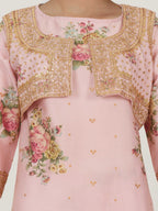 2 Piece Satin Suit- Embroidered (Pret)