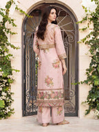 2 Piece Satin Suit- Embroidered (Pret)