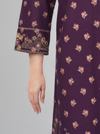 3 Piece Lawn Slub Suit- Embroidered (Pret)
