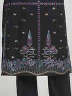 3 Piece Lawn Slub Suit- Embroidered (Pret)