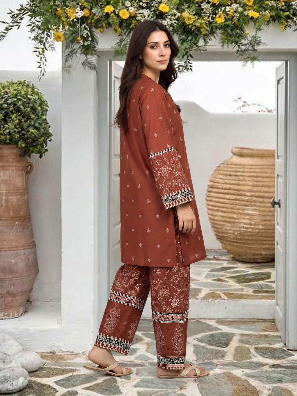 Lawn Co-ord set- Embroidered