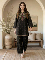 2 Piece Lawn Slub Suit (Pret)