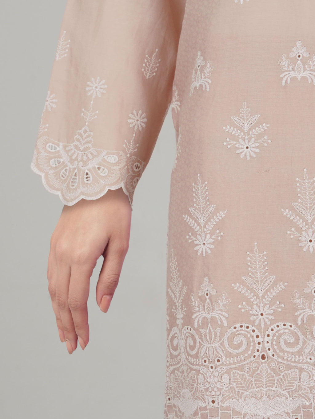 2 Piece Self Jacquard Suit- Embroidered (Pret)
