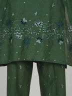 2 Piece Self Jacquard Suit- Embroidered (Pret)