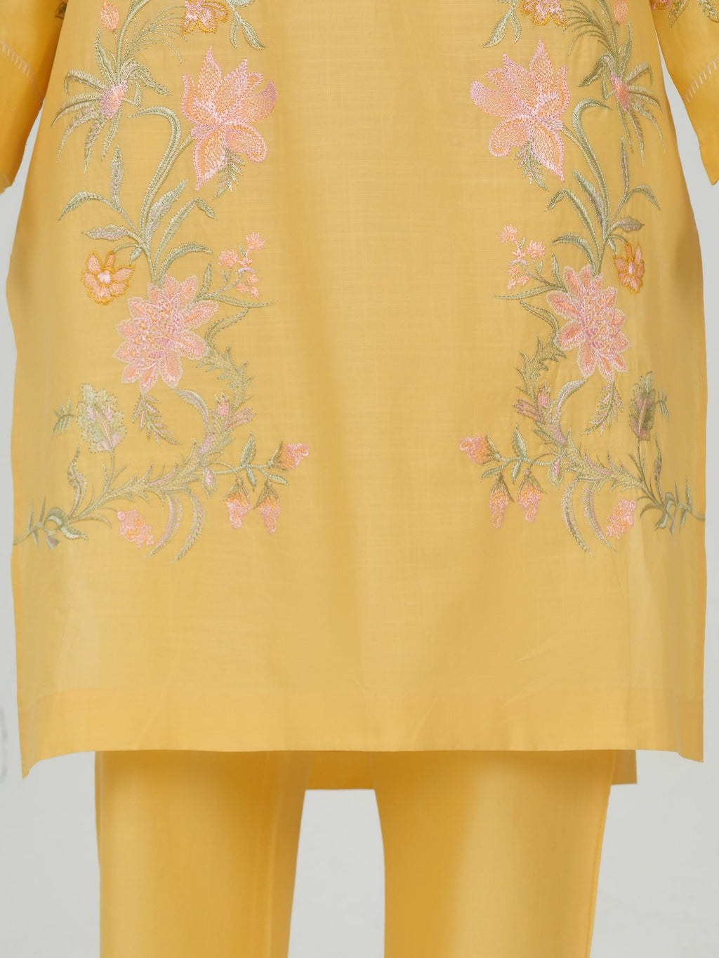 2 Piece Lawn Slub Suit- Embroidered (Pret)
