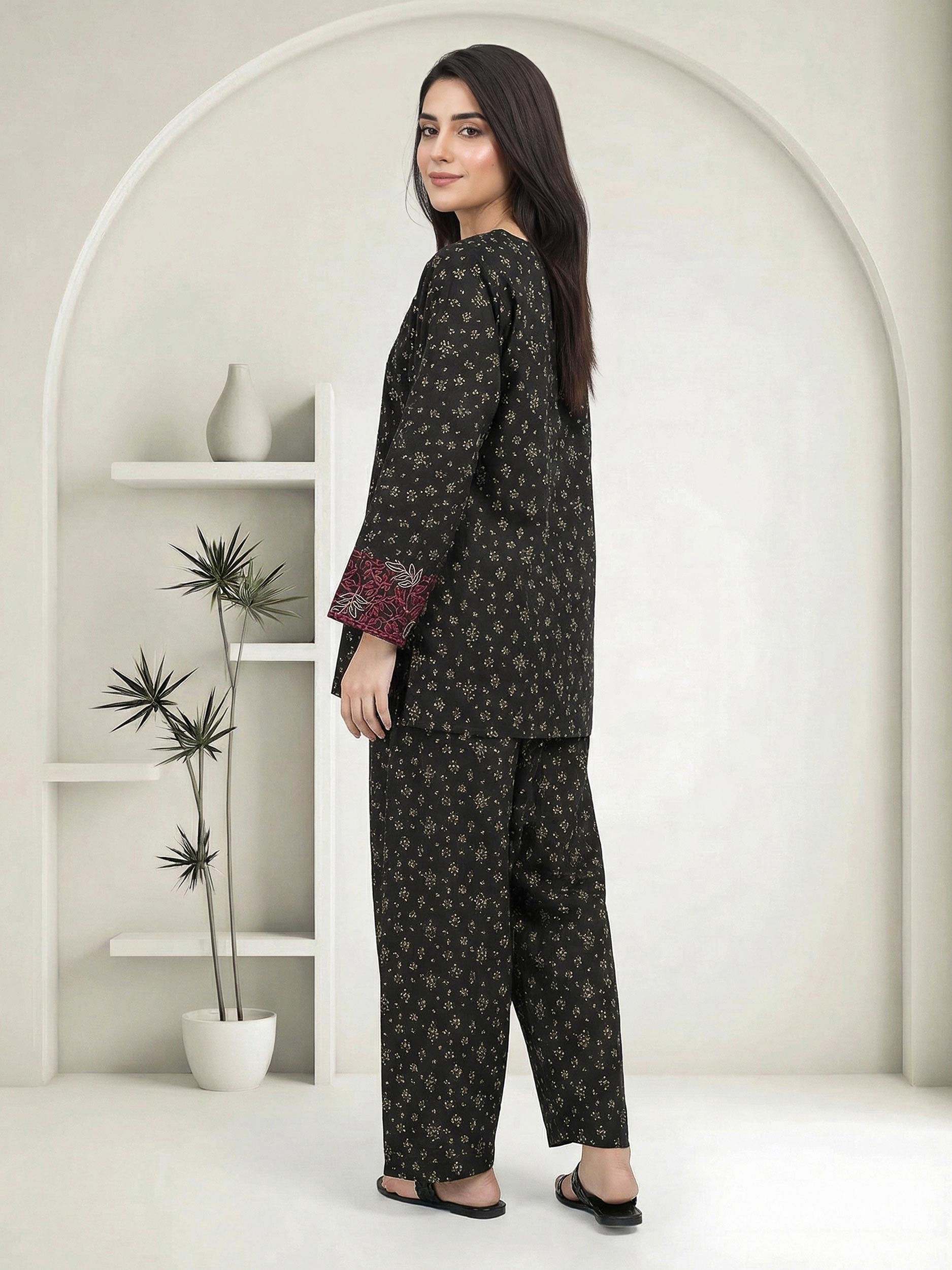 Silk Co-ord Set- Embroidered
