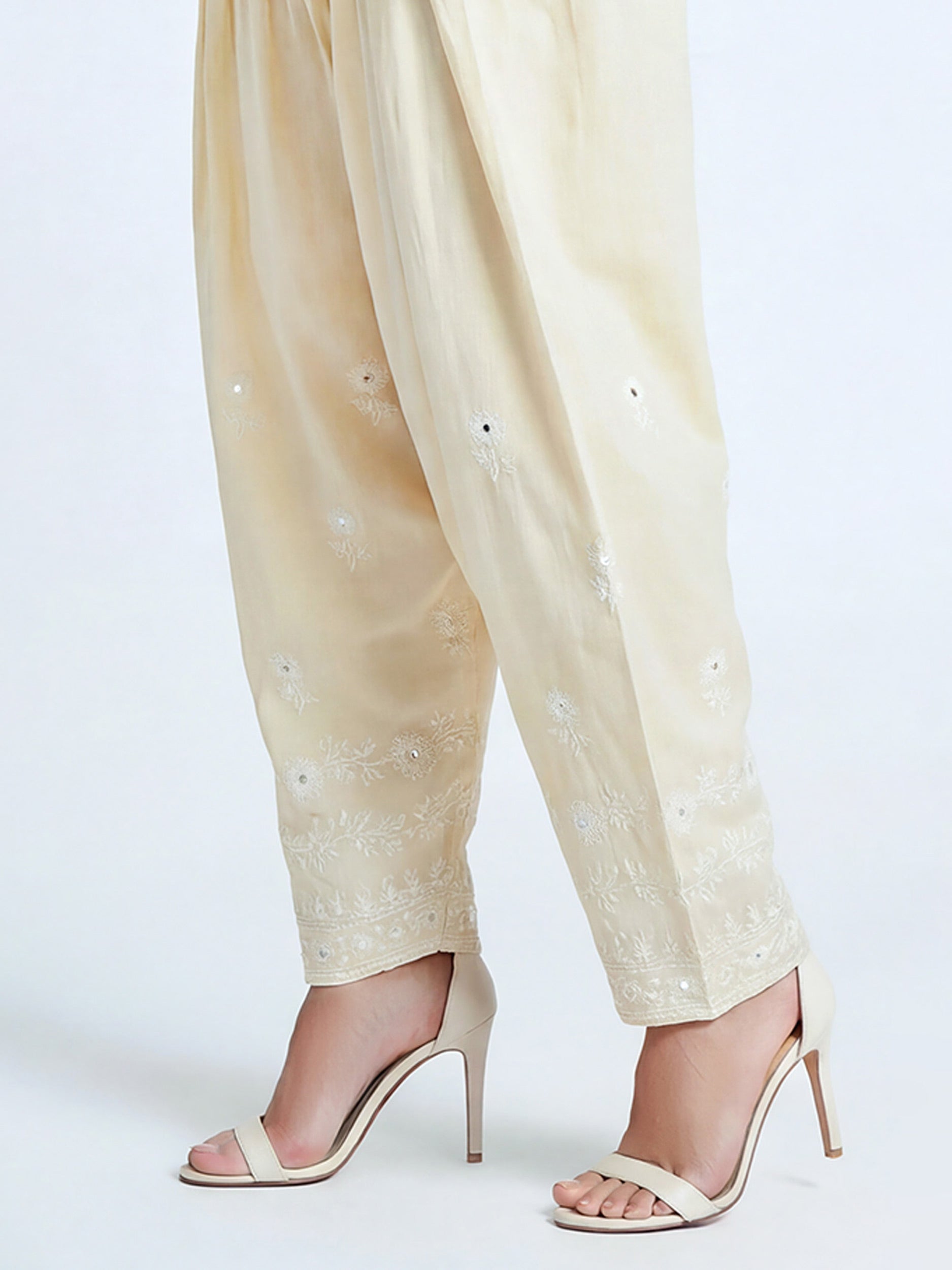 Cambric Shalwar- Embroidered (Pret)