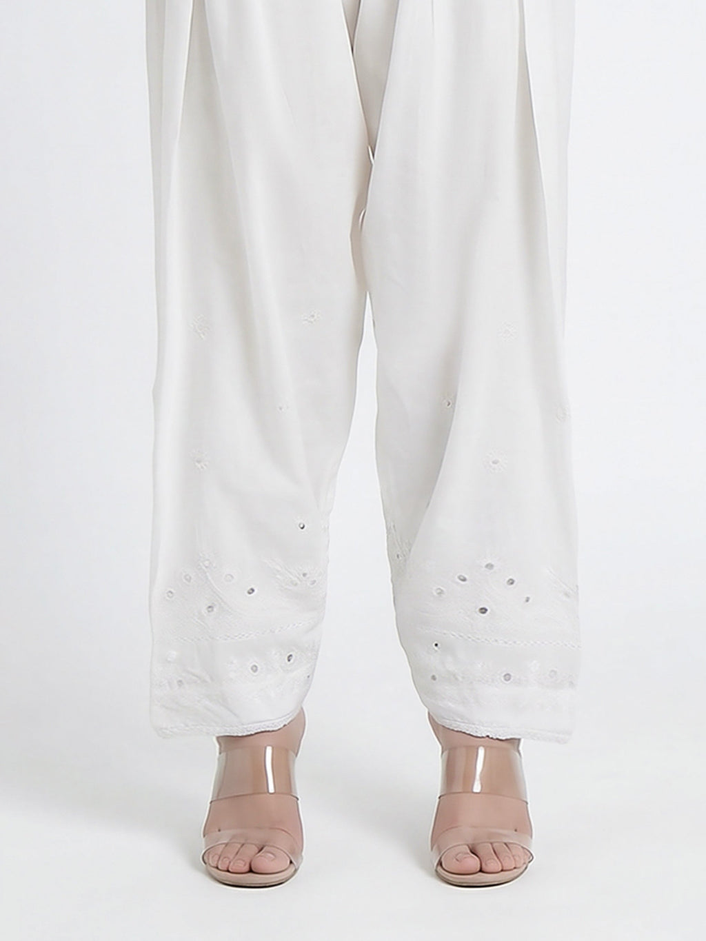 Cambric Shalwar- Embroidered (Pret)