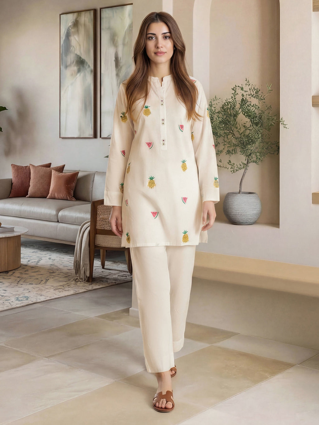 Lawn Shirt- Embroidered (Pret)