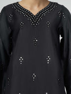 2 Piece Raw Silk Suit- Embroidered (Pret)