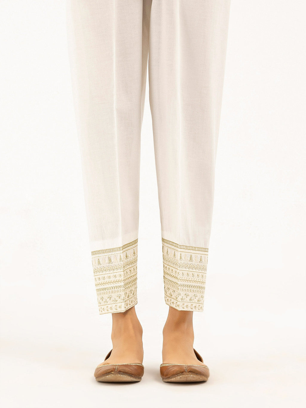 Cambric Trousers-Embroidered (Pret)
