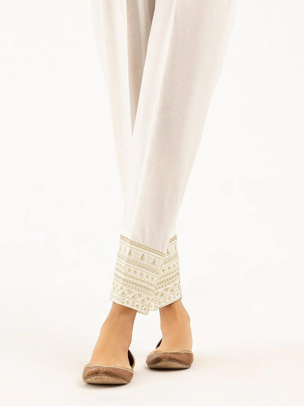 Cambric Trousers-Embroidered (Pret)