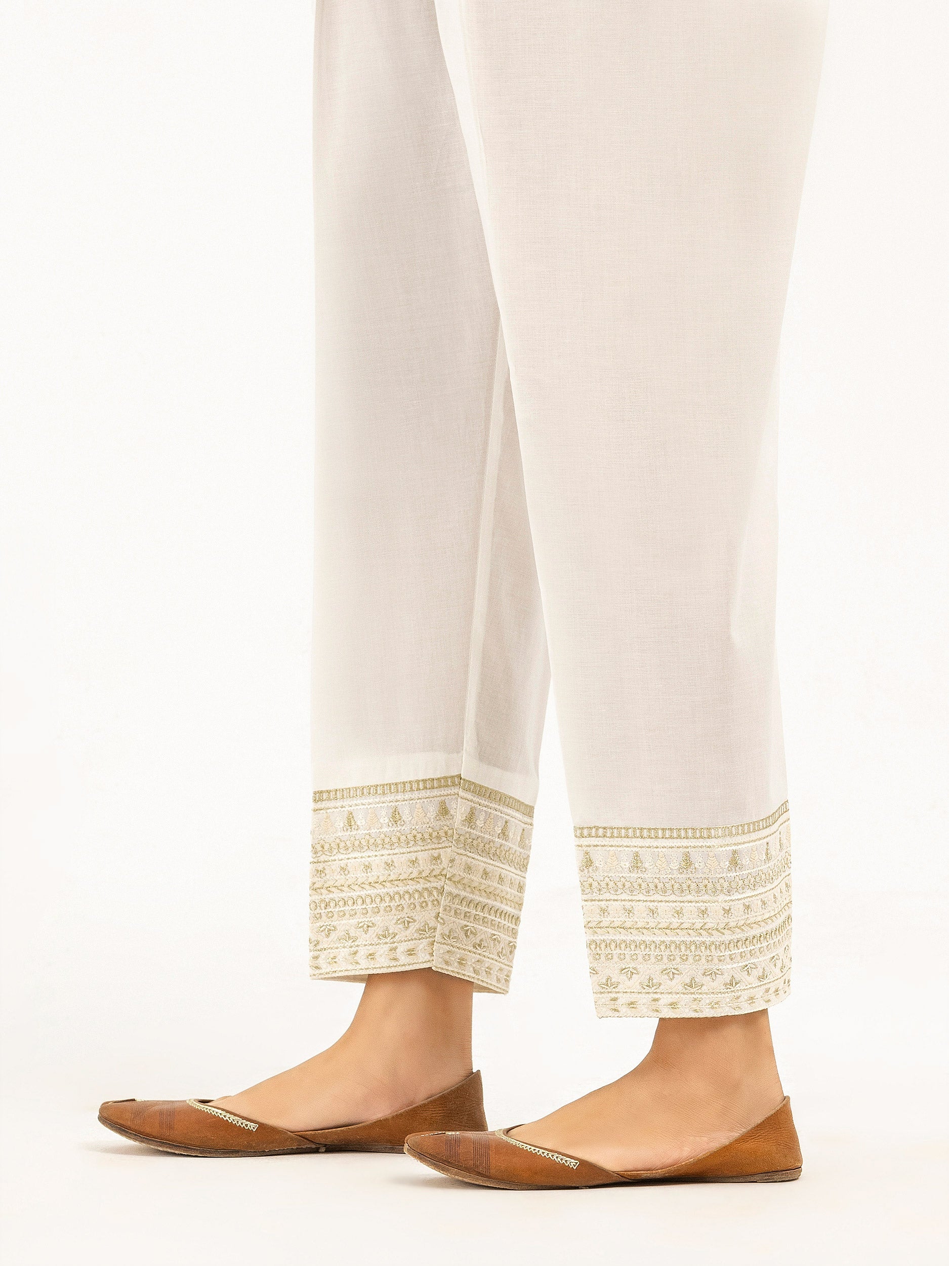 Cambric Trousers-Embroidered (Pret)