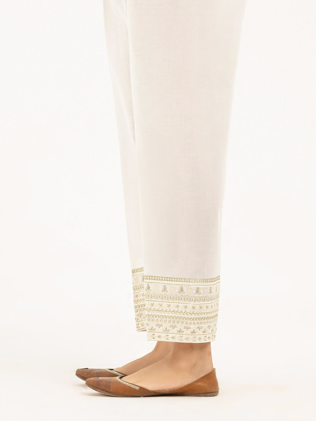 Cambric Trousers-Embroidered (Pret)