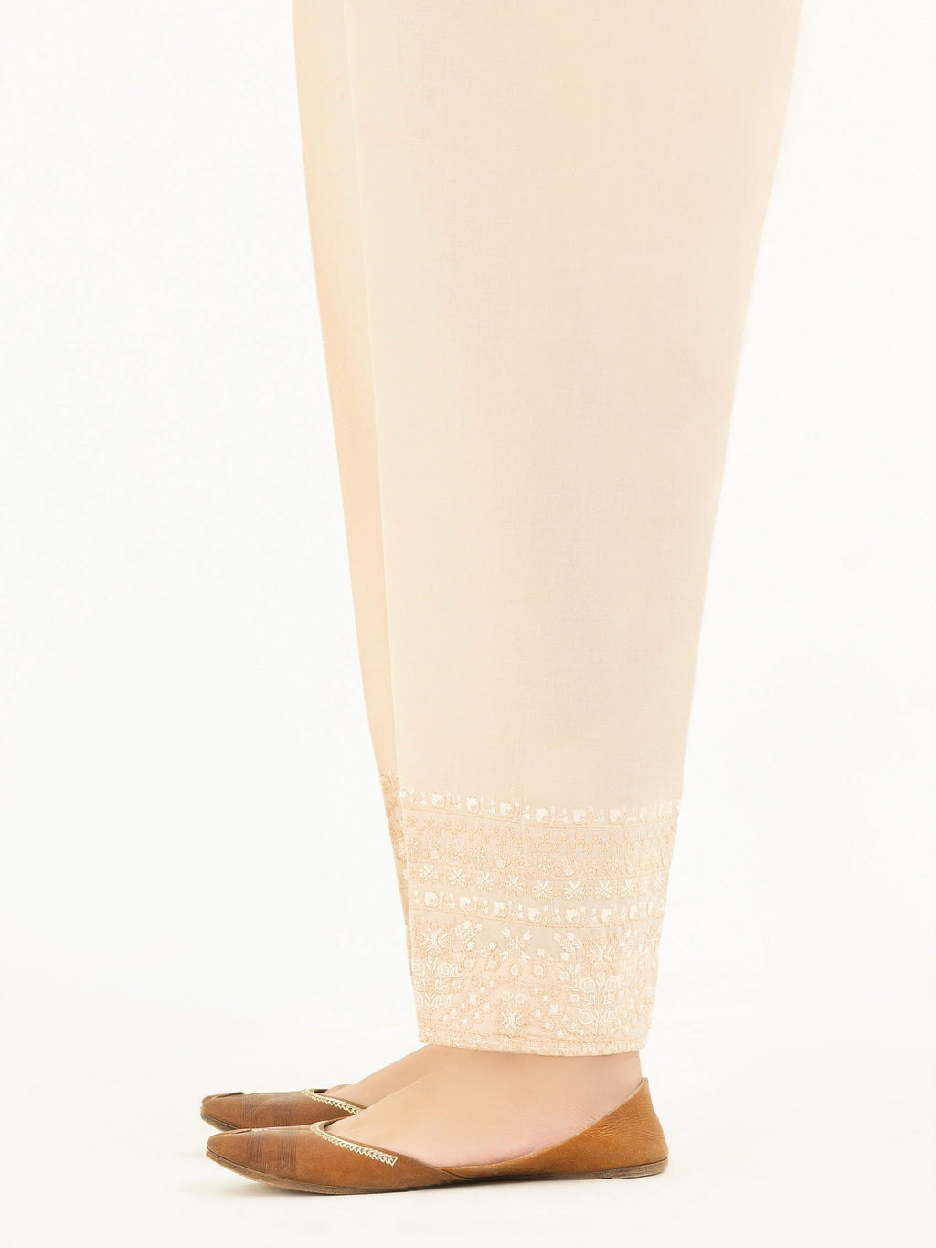 Embroidered Cambric Trousers(Pret)