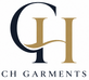 A stylized CH monogram logo in navy and gold above the text 'CH GARMENTS' on a plain white background.