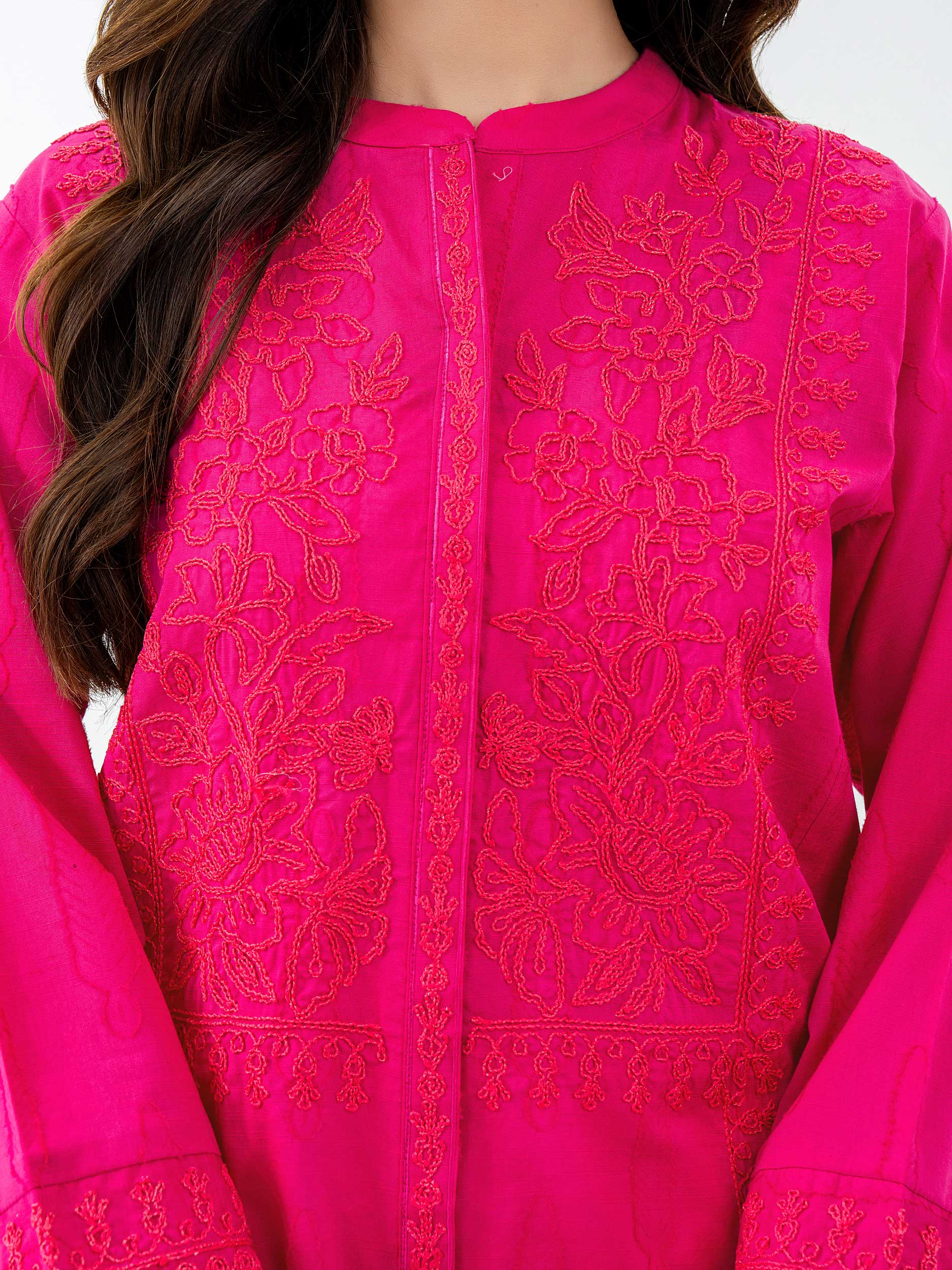 Jacquard Kurti-Embroidered (Pret)