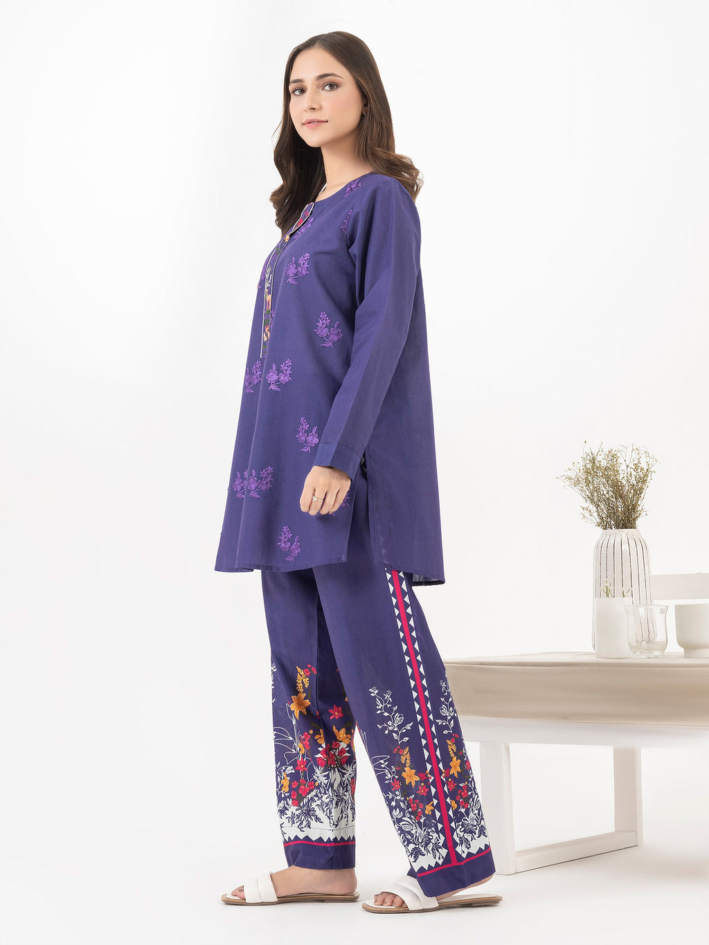Lawn Co-Ord Set-Embroidered